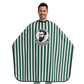 Maxi-Cape de Coupe GM - Polyester, Rayée Verte, Tête Barber-Shop - KUSTER