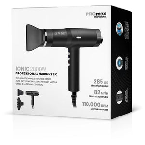 Sèche cheveux VOLTURY-3 IONIC NOIR (2000W) - Promex - KUSTER
